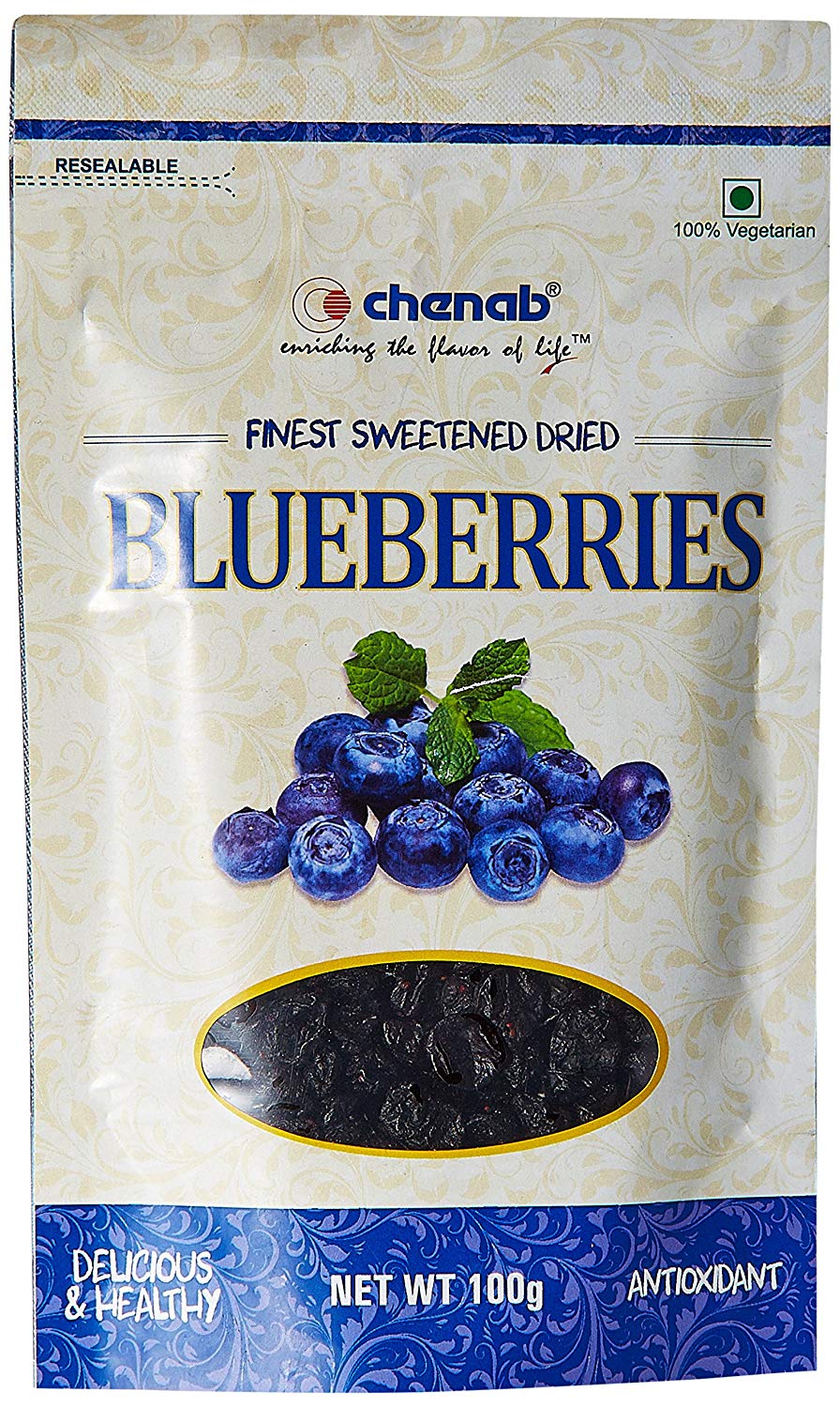 Chenab Sweetened Dried Blueberries, 100g Chenab Gourmet