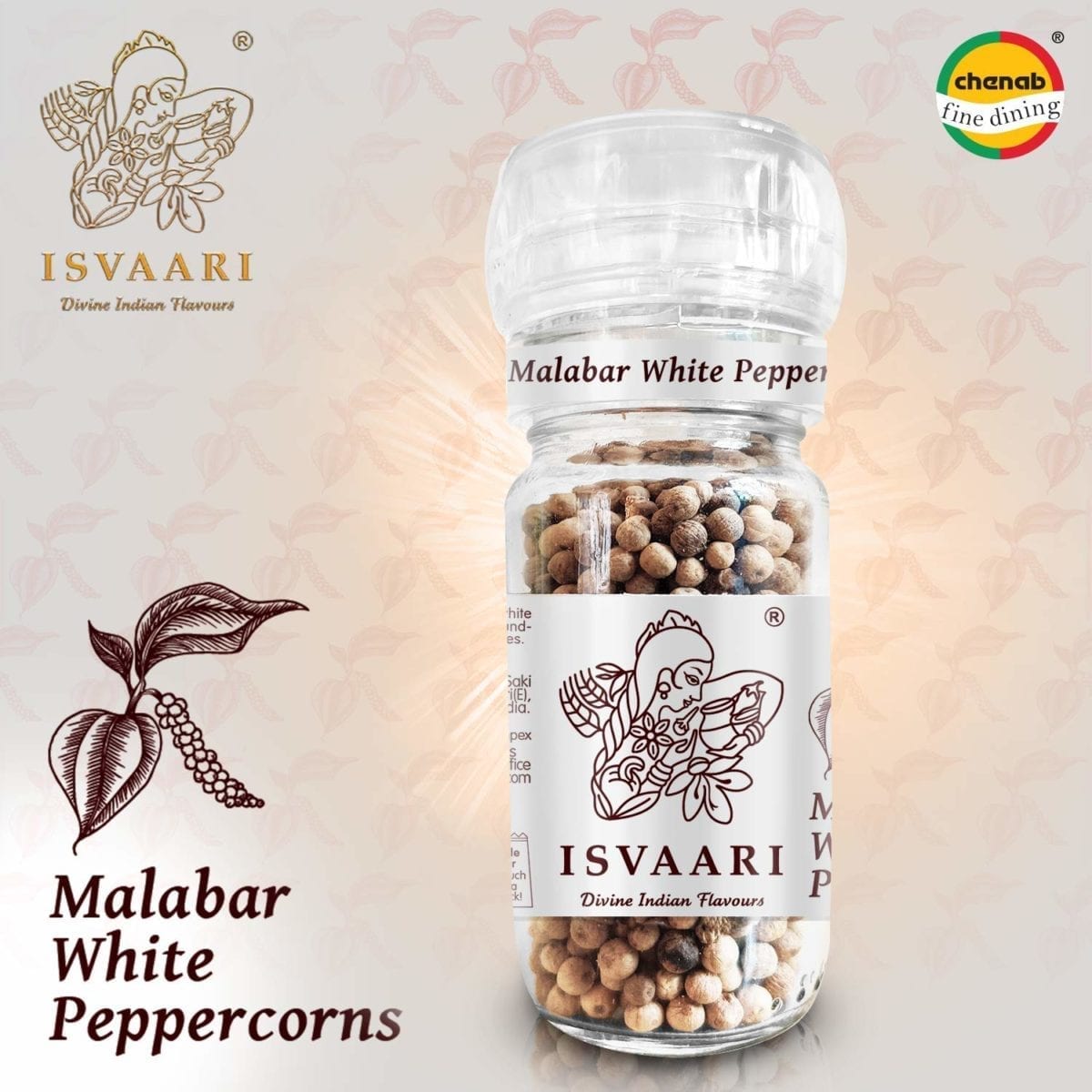 isvaari-fairtrade-malabar-white-peppercorns-in-grinder-50g