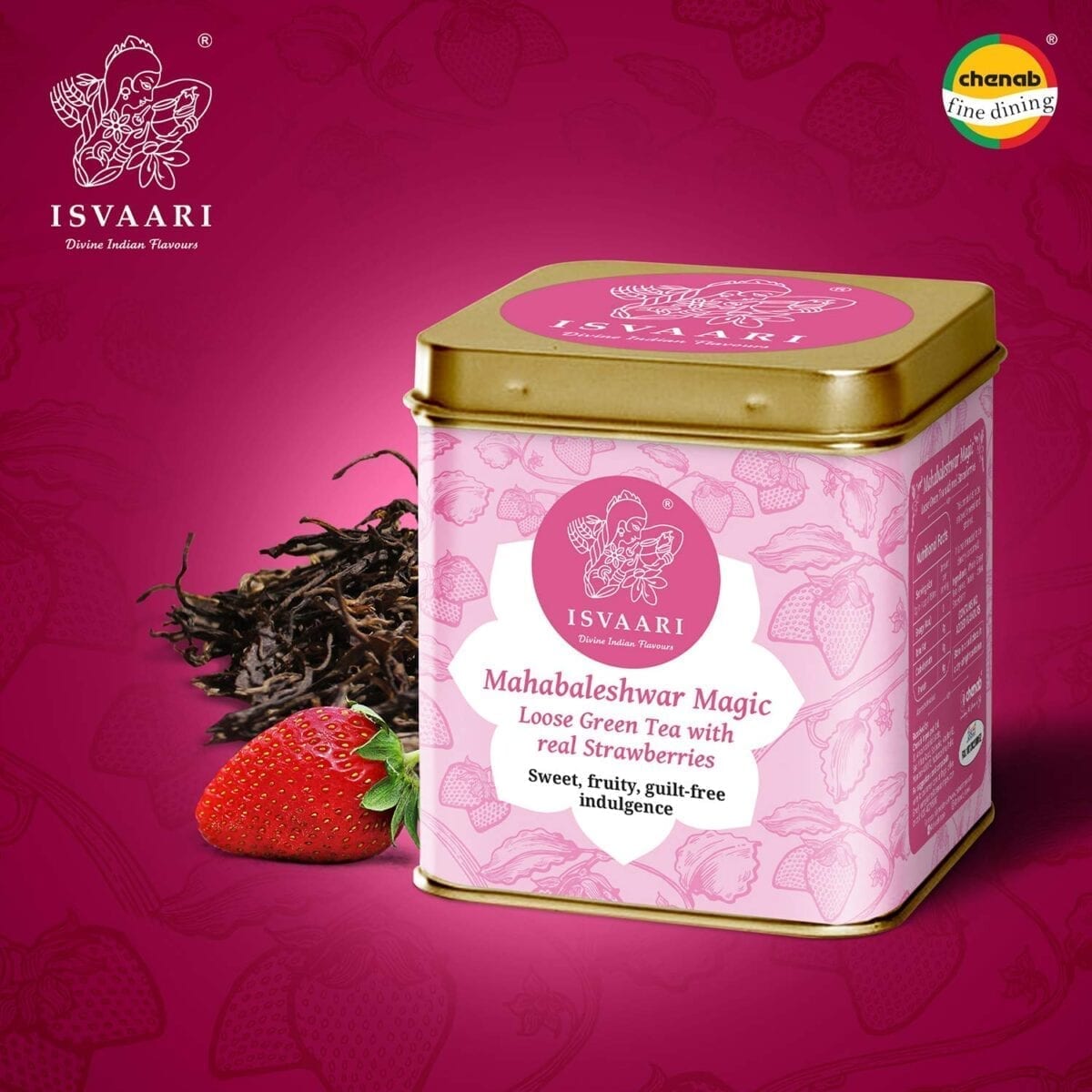 Isvaari Flavored Tea (Strawberry Tea, 50g) Chenab Gourmet