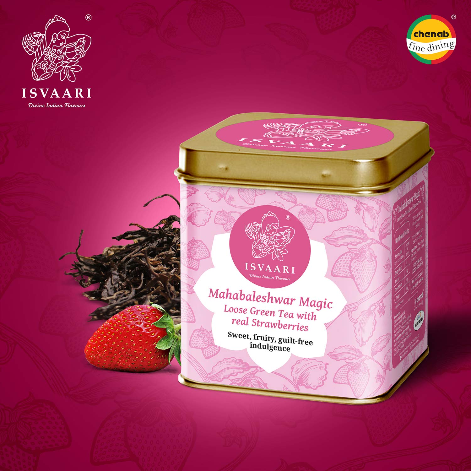 Isvaari Flavored Tea (Strawberry Tea, 50g) Chenab Gourmet