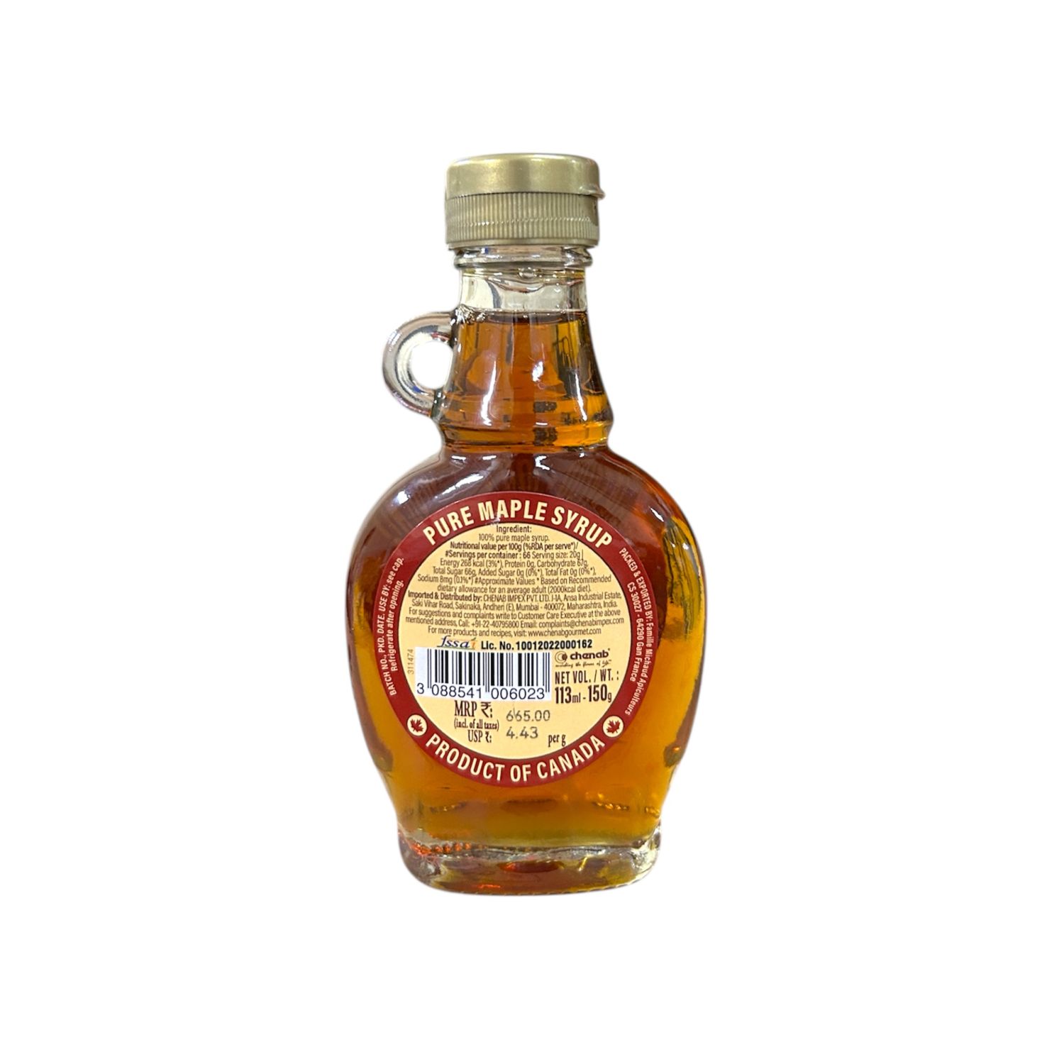 Maple Joe Maple Syrup 150g Back Maple Joe Maple Syrup 150g Back