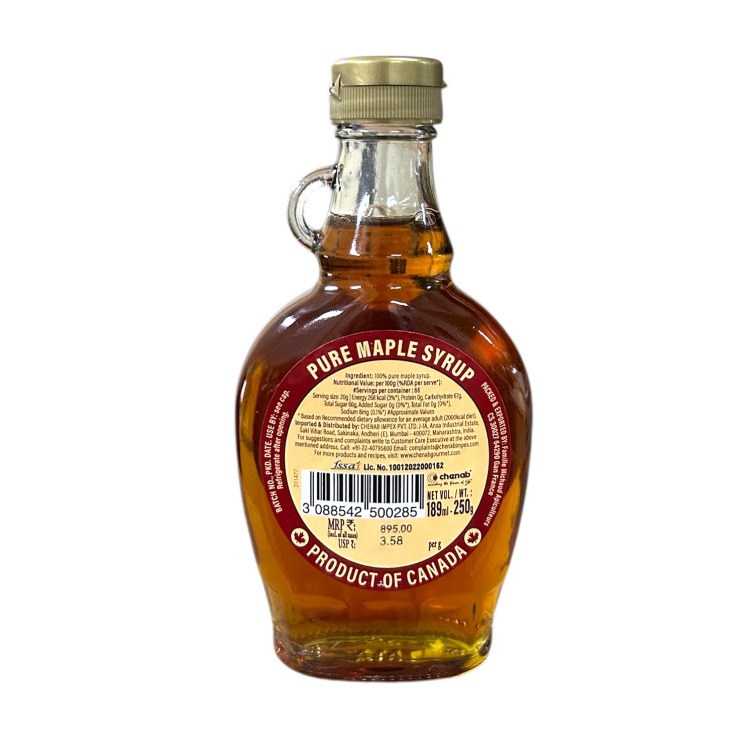 Maple Joe Maple Syrup 250g Back Maple Joe Maple Syrup 250g Back