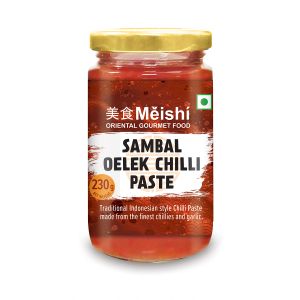 Meishi Authentic Sambal Oelek Chilli Paste | Indonesian Style Chilli Paste | Hot Chilli Paste | 230g