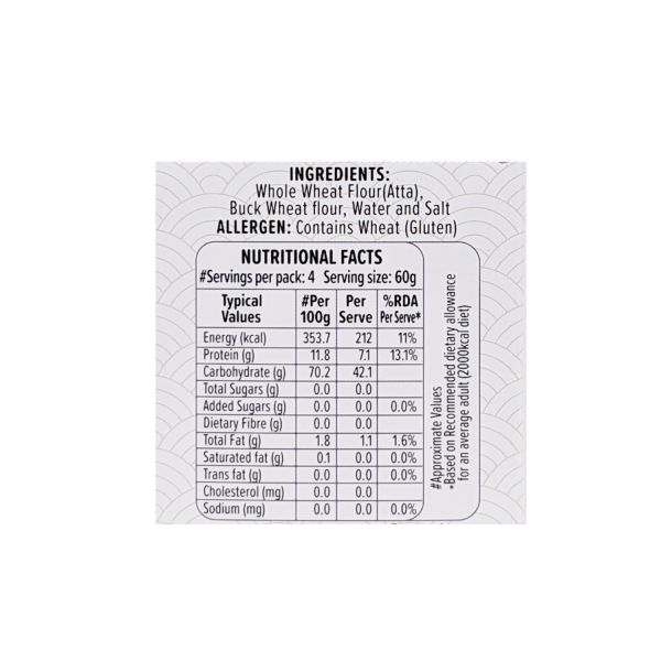 Meishi Soba Whole Wheat and Buck Wheat Noodles Chenab Gourmet