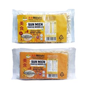Meishi Ban Mien Handcut Hakka Noodles Combo (Fine & Broad), Each Pack 300g
