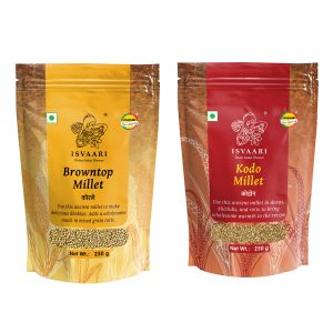 Isvaari Browntop Millet and Kodo Millet, Pack of 2, 250g each