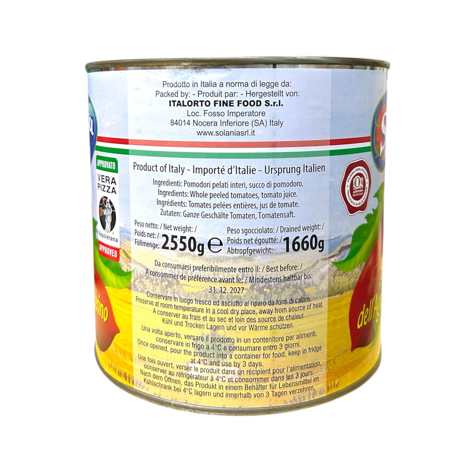 Solania San Marzano Peeled Tomatoes - Chenab Gourmet